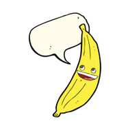 cartoon happy banana with speech bubble N7