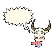 cartoon cow face with speech bubble N12