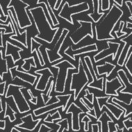 Seamless pattern of white arrows on black background