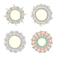 Set of four doodle frames