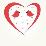 Cute greetings card with birds on a swing N10