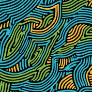 Colored Wave hand-drawn pattern waves background Vector