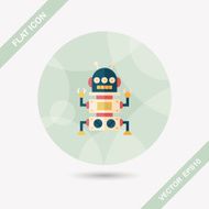 robot concept flat icon with long shadow eps10 N296