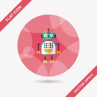 robot concept flat icon with long shadow eps10 N297