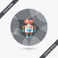 robot concept flat icon with long shadow eps10 N298