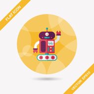 robot concept flat icon with long shadow eps10 N299