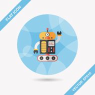 robot concept flat icon with long shadow eps10 N300