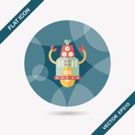 robot concept flat icon with long shadow eps10 N301