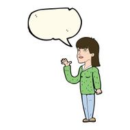 cartoon woman explaining with speech bubble N58