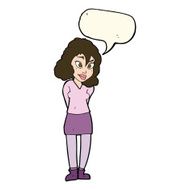 cartoon confused woman with speech bubble N103