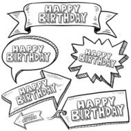 Happy Birthday banners labels and tags