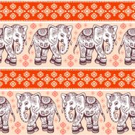 Ethnic elephant seamless N15
