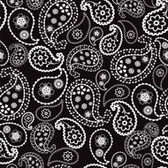 paisley black and white seamless pattern