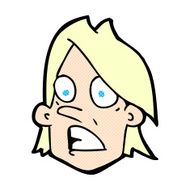 comic cartoon frightened face N2