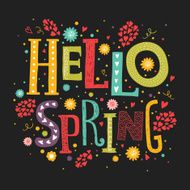 Vector lettering Hello spring