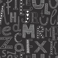 Vector background with hand drawn alphabet