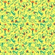 doodle hand drawn flowers and lemusr pattern N2
