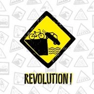 Funny bicycle road sign