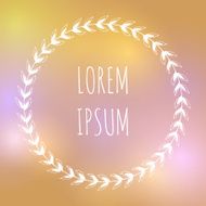 Vector hand drawn wreath on blurred background N9
