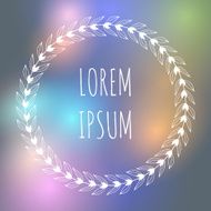 Vector hand drawn wreath on blurred background N10