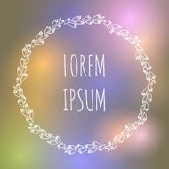 Vector hand drawn wreath on blurred background N11