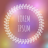 Vector hand drawn wreath on blurred background N12