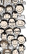 Seamless pattern with people crowd for your design N5