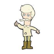 comic cartoon old man in poor clothes N3