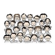 Group of people sketch for your design N9