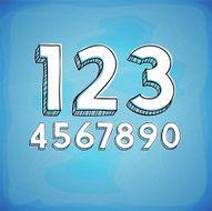 Doodle Style Vector Hand Drawn Digits