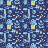 Funny kids background with forest life