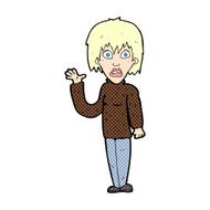 comic cartoon shocked woman waving hand N3