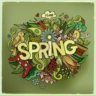 Spring hand lettering and doodles elements N10