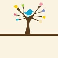 Cute greetings card with birds on a swing N12