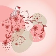 Cute greetings card with birds on a swing N13