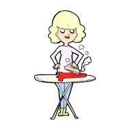 comic cartoon woman ironing N3