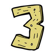 comic cartoon wooden number N16
