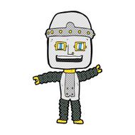 comic cartoon waving robot N7