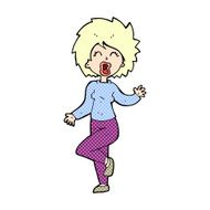 comic cartoon woman dancing N9