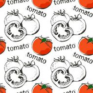 Tomatoes hand drawn seamless pattern