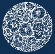 Round abstract floral pattern