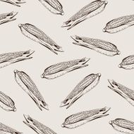 Seamless pattern with hand drawn corn