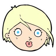 comic cartoon surprised female face N21