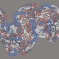 Abstract seamless hand-drawn wave pattern N18