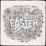 Easter hand lettering and doodles elements N7