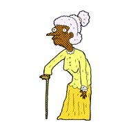comic cartoon old woman N2