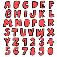 fun sketchy font collection red