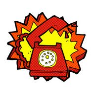 comic cartoon ringing telephone N4