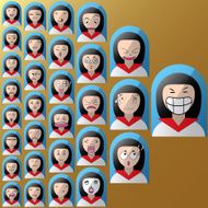 sequence girls face in emotion
