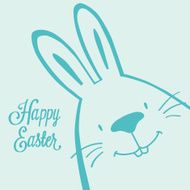 Cute bunny cartoon Easter postcard